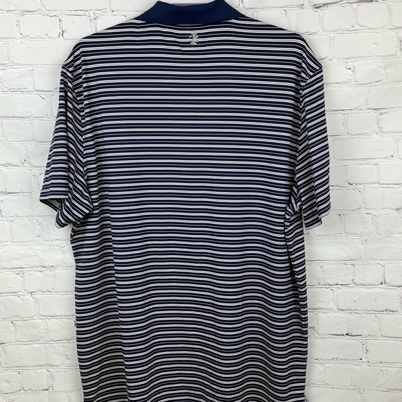 IZOD GOLF Blue/White Striped Short Sleeve Polo Shirt Size XL - Picture 2 of 8